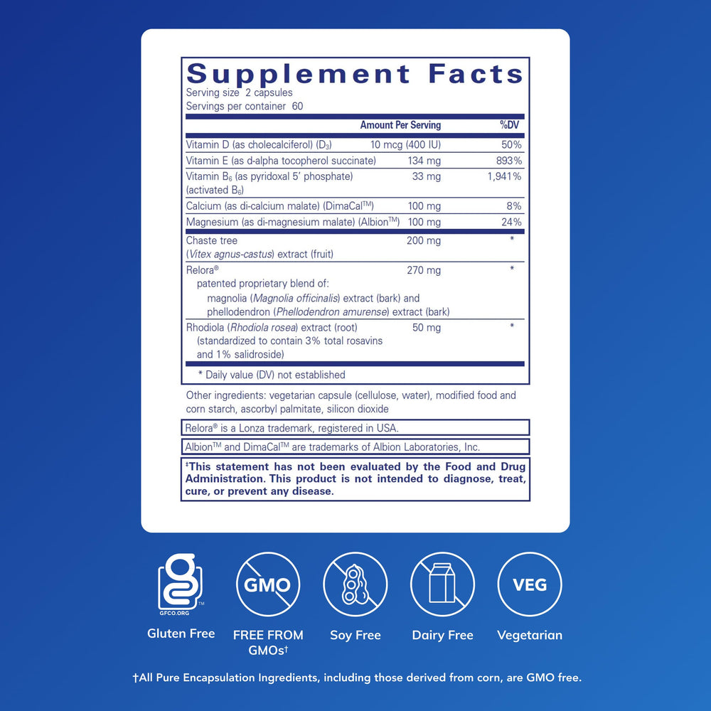 Close-up of PMS Essentials capsules