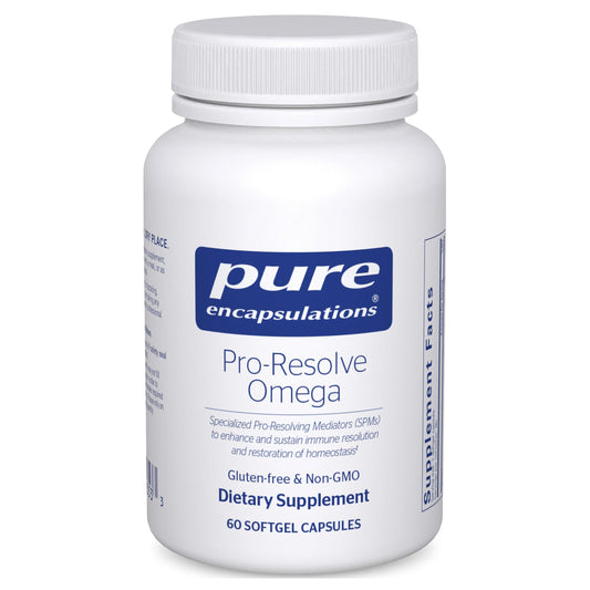 Bottle of Pure Encapsulations Pro-Resolve Omega 60 softgels