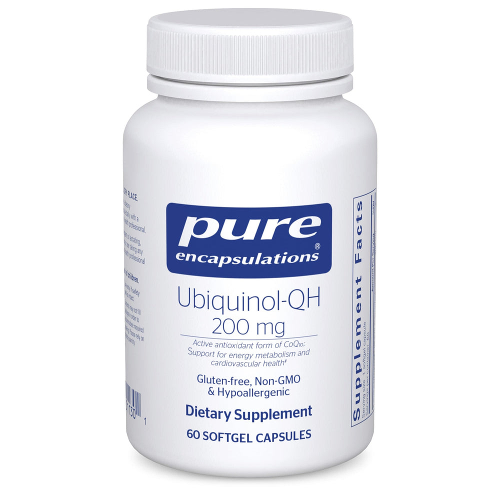 Pure Encapsulations Ubiquinol-QH 200 mg bottle, front view