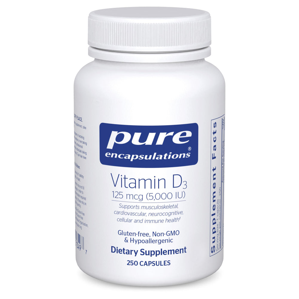 Pure Encapsulations Vitamin D3 bottle with 250 capsules