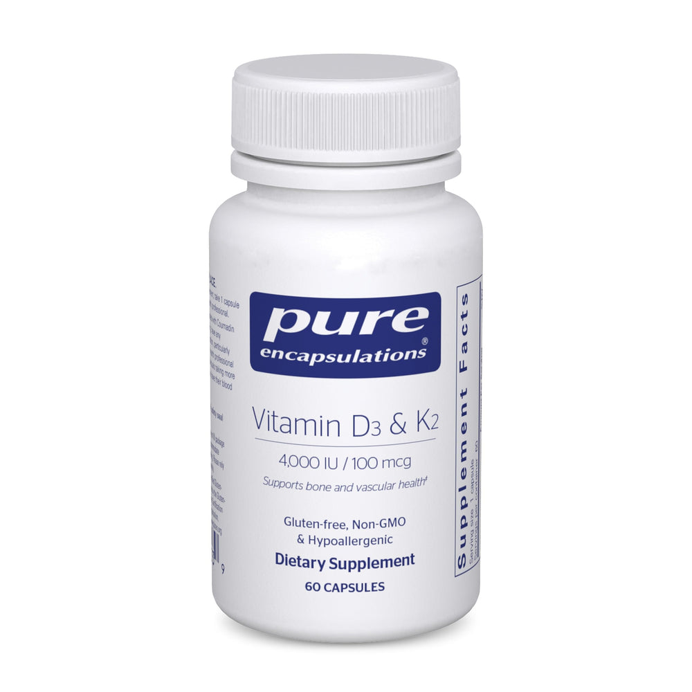 Pure Encapsulations Vitamin D3 & K2 bottle – 60 capsules