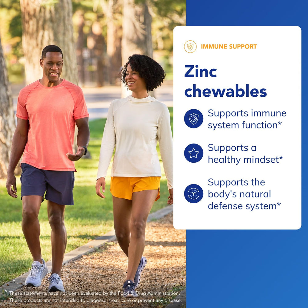 Supplement facts label for zinc chews
