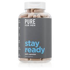 Pure for Men Stay Ready Fiber Supplement bottle with capsules