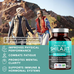 Concept image of fulvic acid and trace minerals with Shilajit