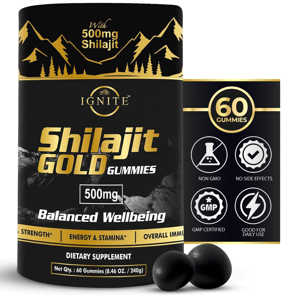 Bottle of Pure Himalayan Shilajit Gummies with Tamarind flavor (60-count)