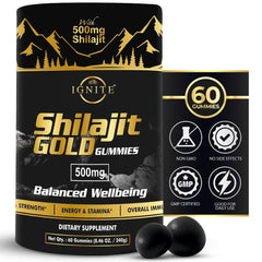 Bottle of Pure Himalayan Shilajit Gummies with Tamarind flavor (60-count)