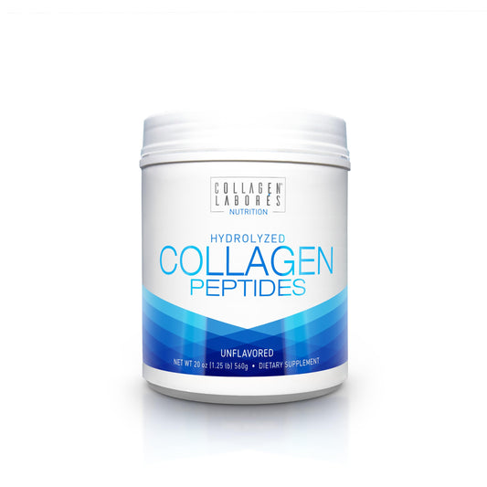 Pure hydrolyzed collagen peptides in unflavored 20 oz bottle