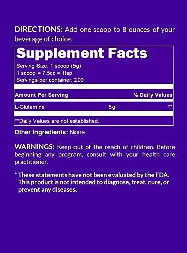 Third-party testing seal on L-Glutamine product