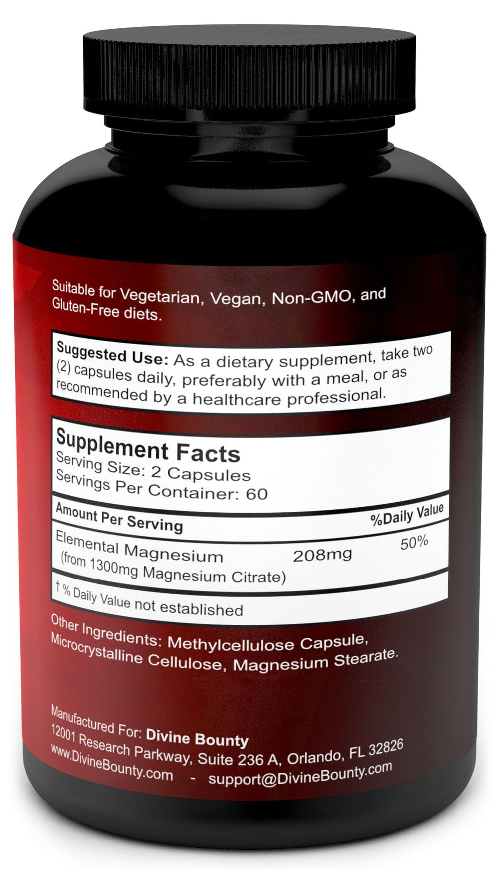 Close-up of 120 vegetarian capsules