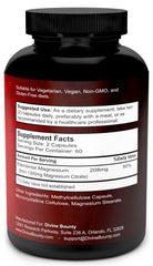 Close-up of 120 vegetarian capsules