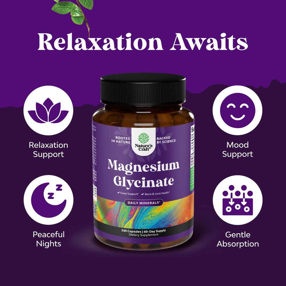 Vegan magnesium glycinate capsules 400mg
