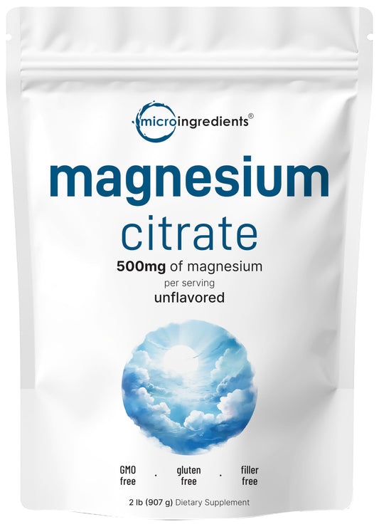 Pure Magnesium Powder 2lb container on white background