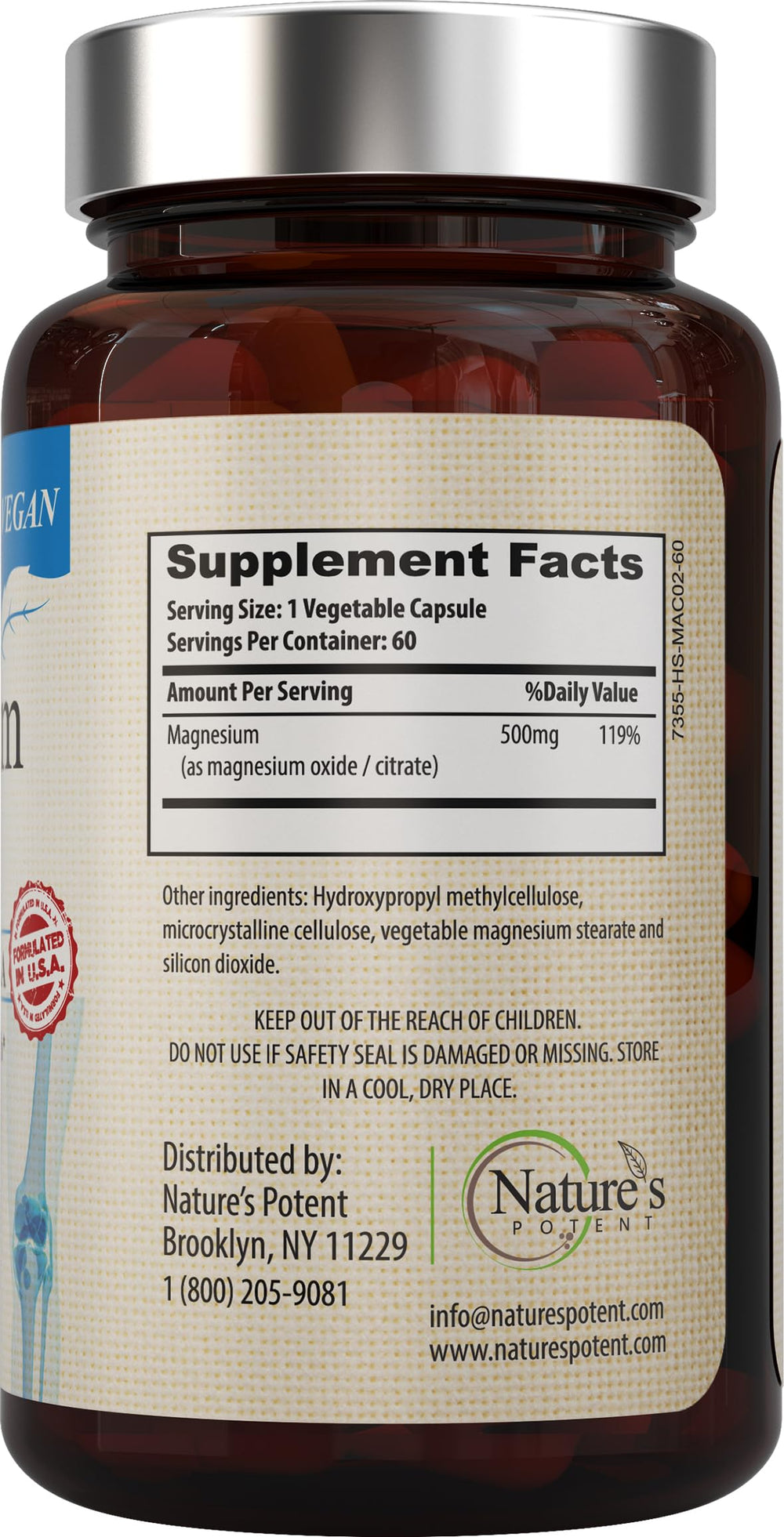 Pure magnesium capsules made in USA