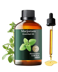 Front view of Pure Marjoram Essential Oil bottle 3.38 fl oz
