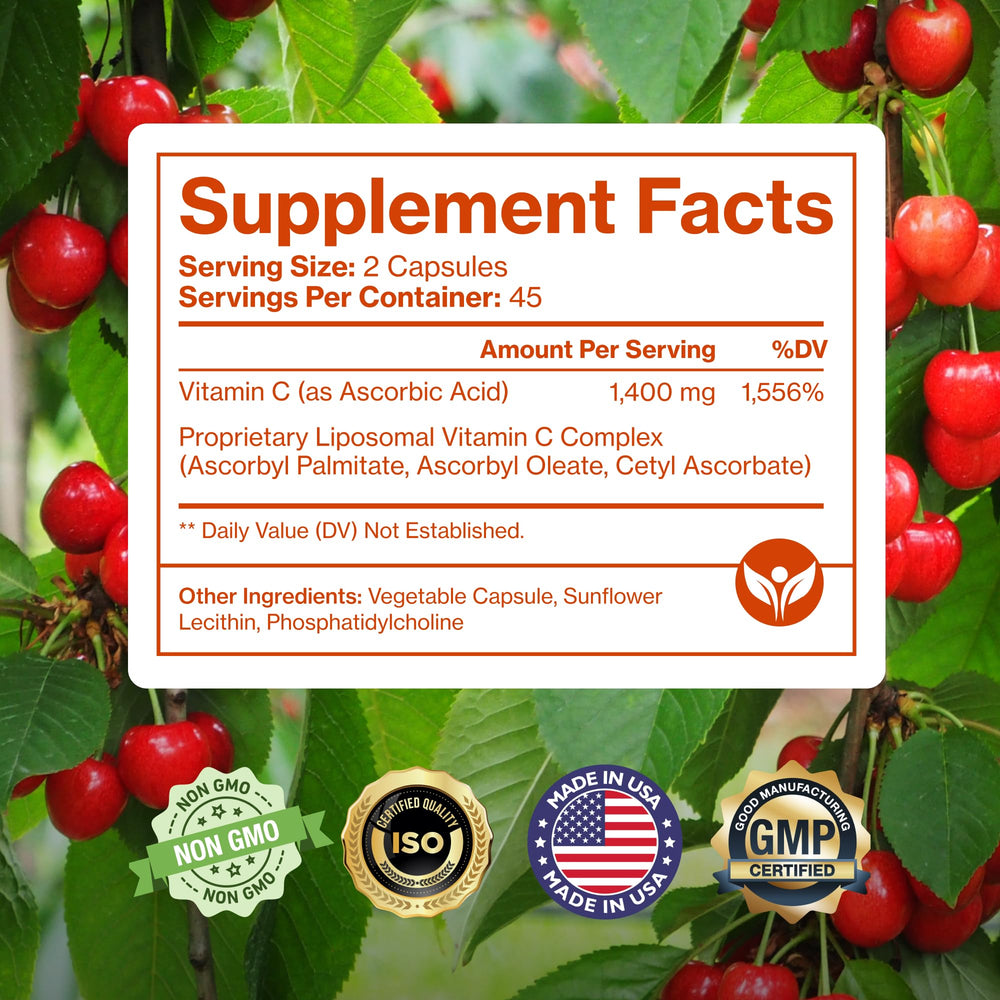 Vitamin C supporting collagen production and vitality