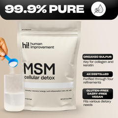 Close-up texture of Pure MSM Powder