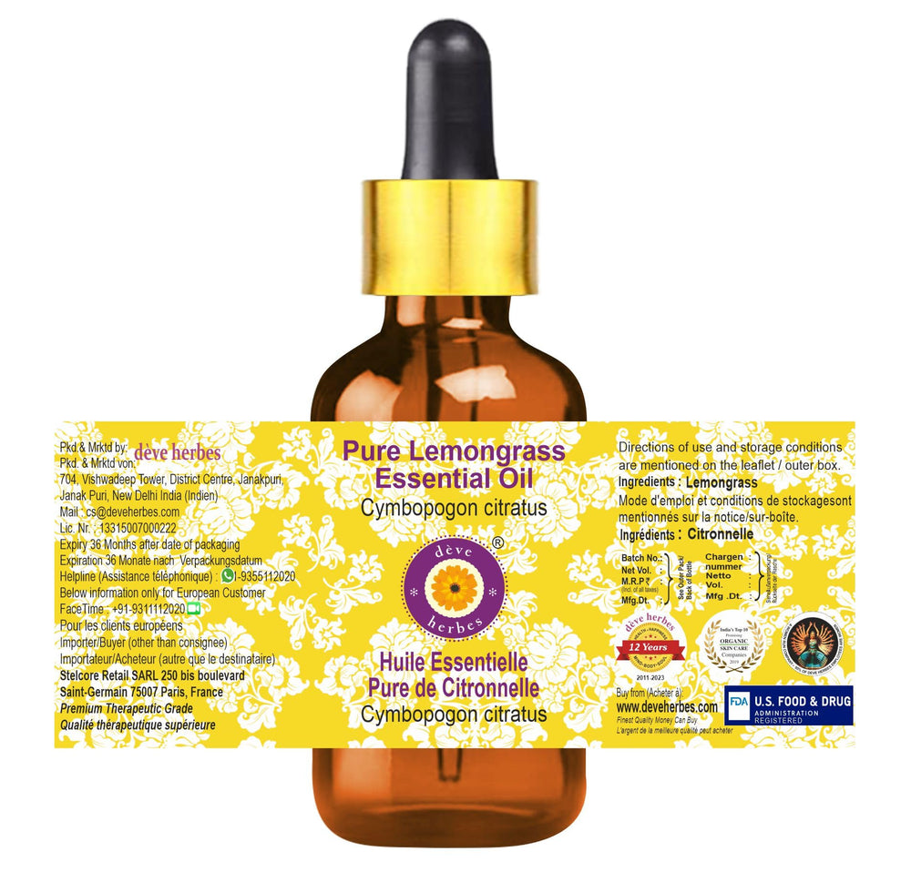 Pure and natural lemongrass essential oil — single ingredient