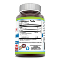 Supplement facts panel for Pure Naturals Lecithin 1200 mg Softgels