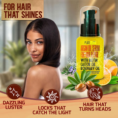 Coated hair with Pure Nature Lux Spa argan oil serum providing heat protection