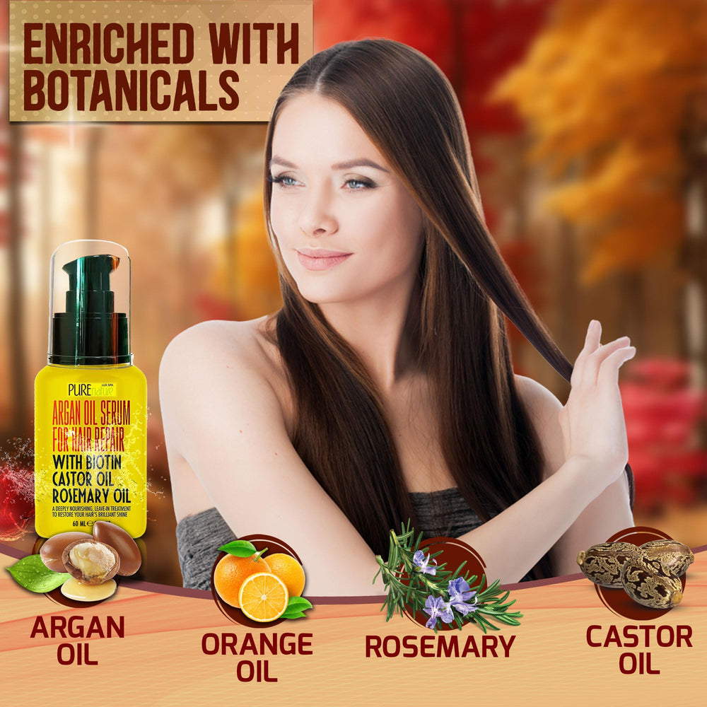 Hair strands with shine after applying Pure Nature Lux Spa serum