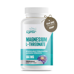 Bottle of Pure Organic Magnesium L-Threonate 144 mg with 90 capsules