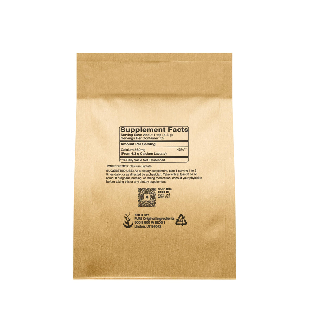 Calcium lactate powder close-up texture