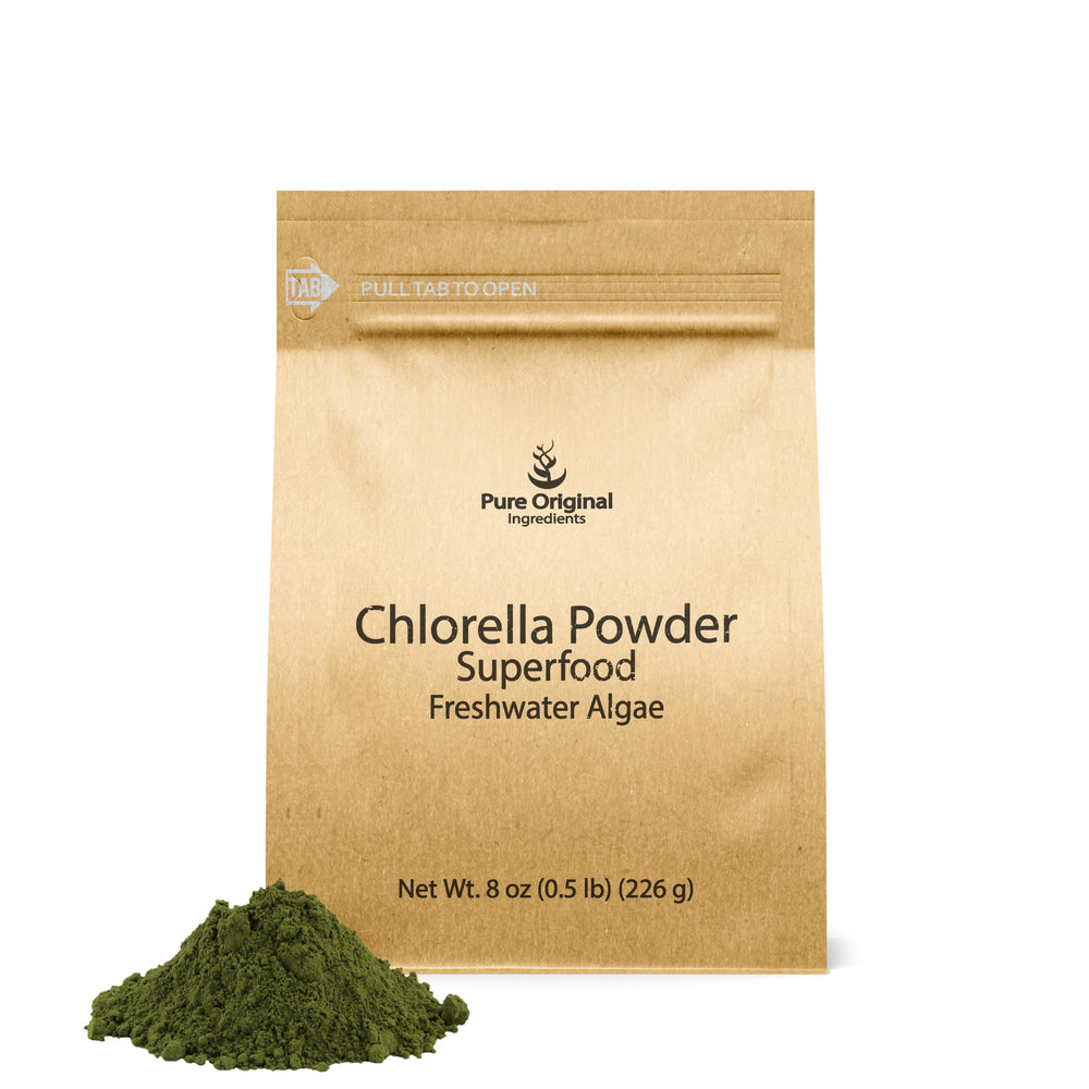 Front view of Pure Original Ingredients Chlorella Powder 8oz