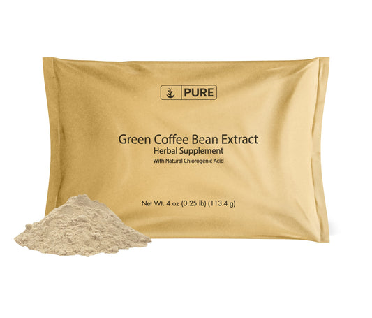 Front label of Pure Original Ingredients Green Coffee Bean Extract (4oz) unroasted