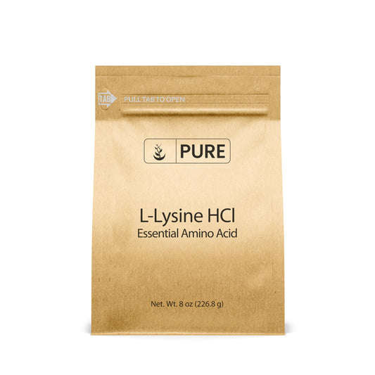 Front view of Pure Original Ingredients L-Lysine HCl 8 oz bottle