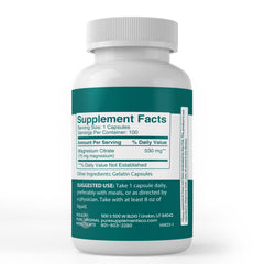 Label displaying no additives or fillers for Pure Original Magnesium Citrate