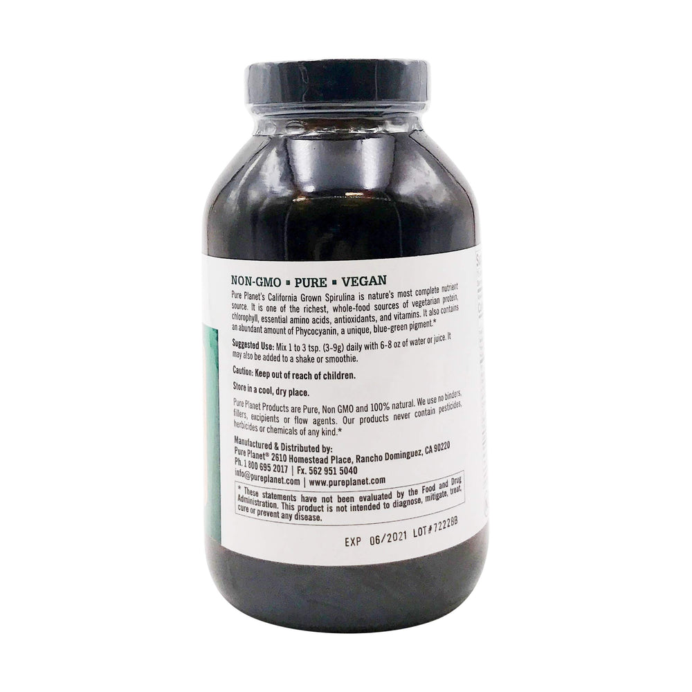 Pure Planet Spirulina Powder packaging and product information - back