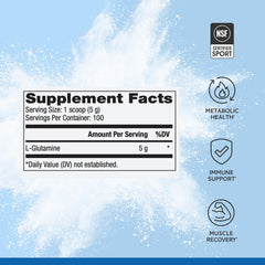 1 jar with 500 g Pure Power L-Glutamine and a scoop
