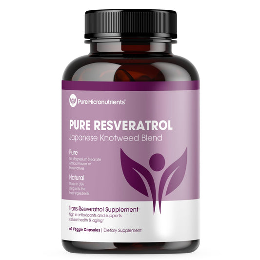 Pure Resveratrol front label highlighting 50% trans-resveratrol