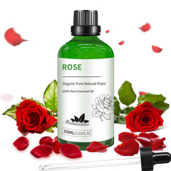 Bottle of pure rose essential oil (3.38 fl oz)