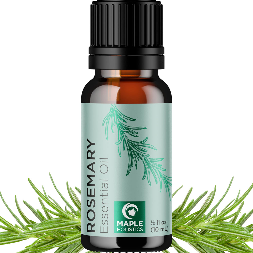 Bottle of pure rosemary essential oil for diffuser aromatherapy