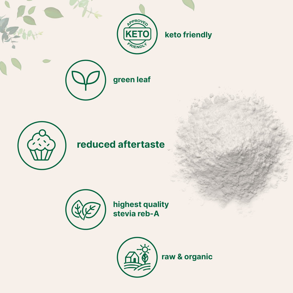 Included scoop for measuring stevia powder