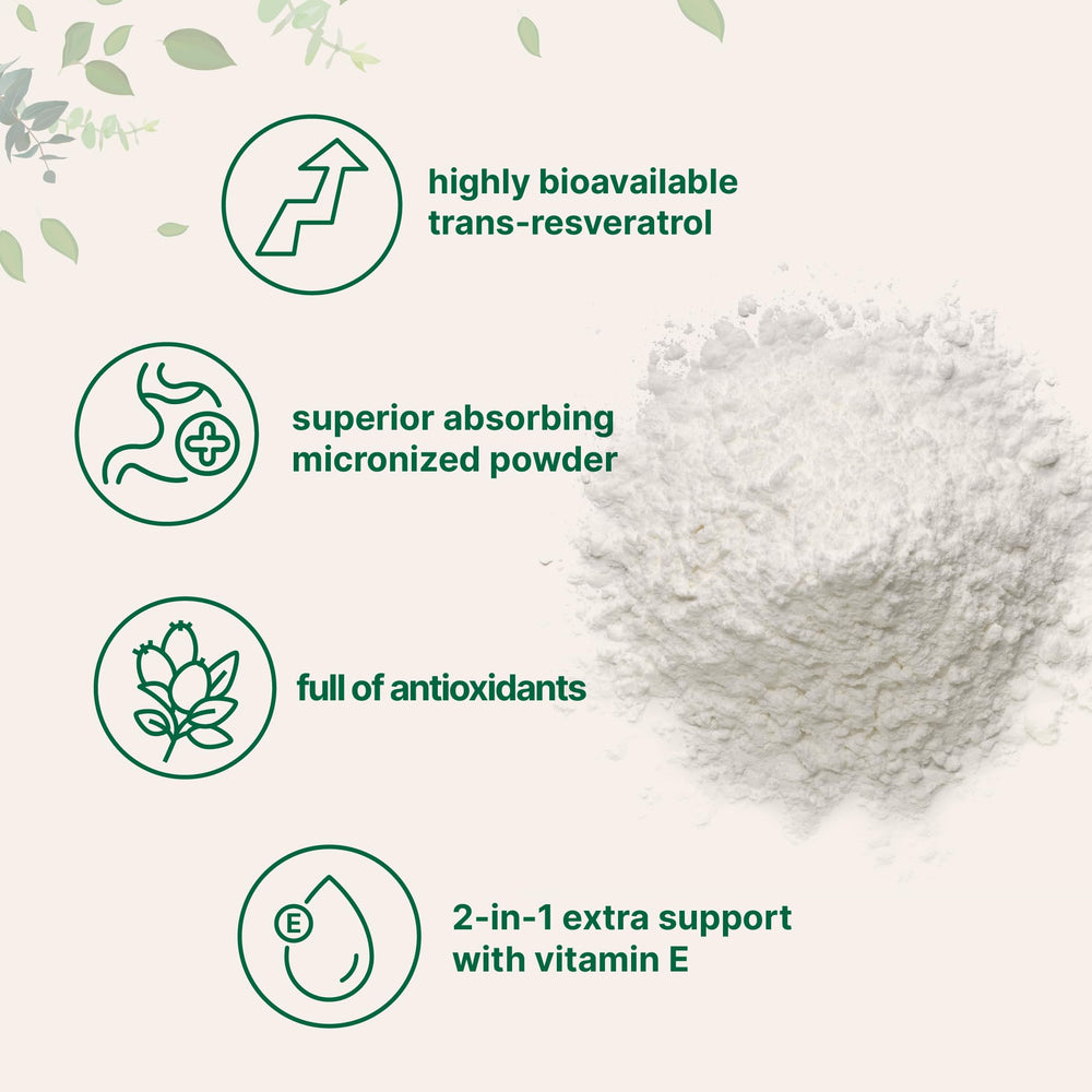 2-in-1 formula highlighting resveratrol and Vitamin E