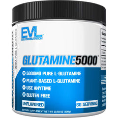 Pure vegan L-glutamine powder, 5g per serving, unflavored - EVLUTION Nutrition