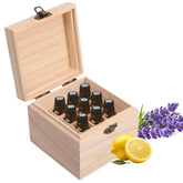 Pure Vie wooden essential oil box with natural finish showcases craftsmanship and storage