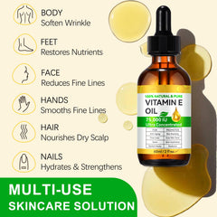 Pure Vitamin E Oil hair shine and smooth ends.