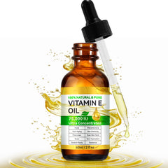 Pure Vitamin E Oil ultra-concentrated bottle pour for premium skin care.