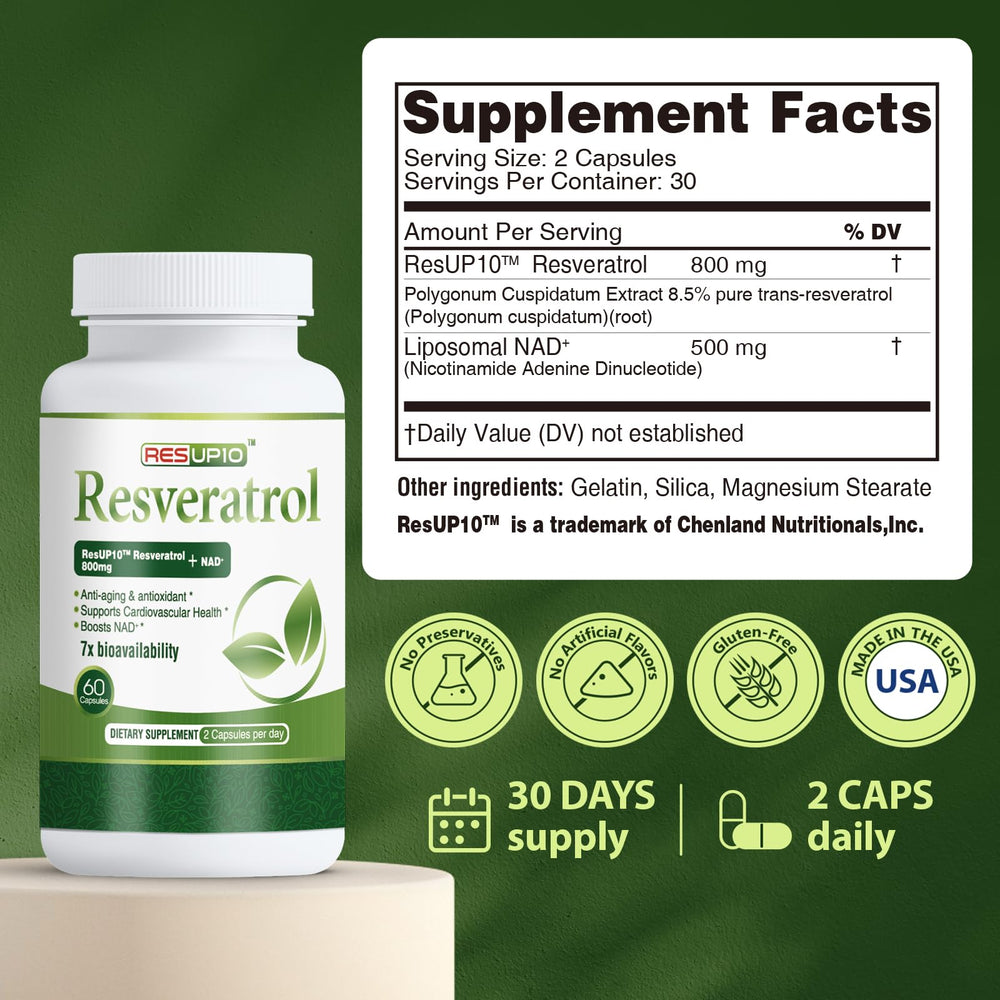 Liposomal NAD+ Resveratrol capsules