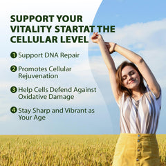 Healthy aging and energy concept with NAD+ and resveratrol