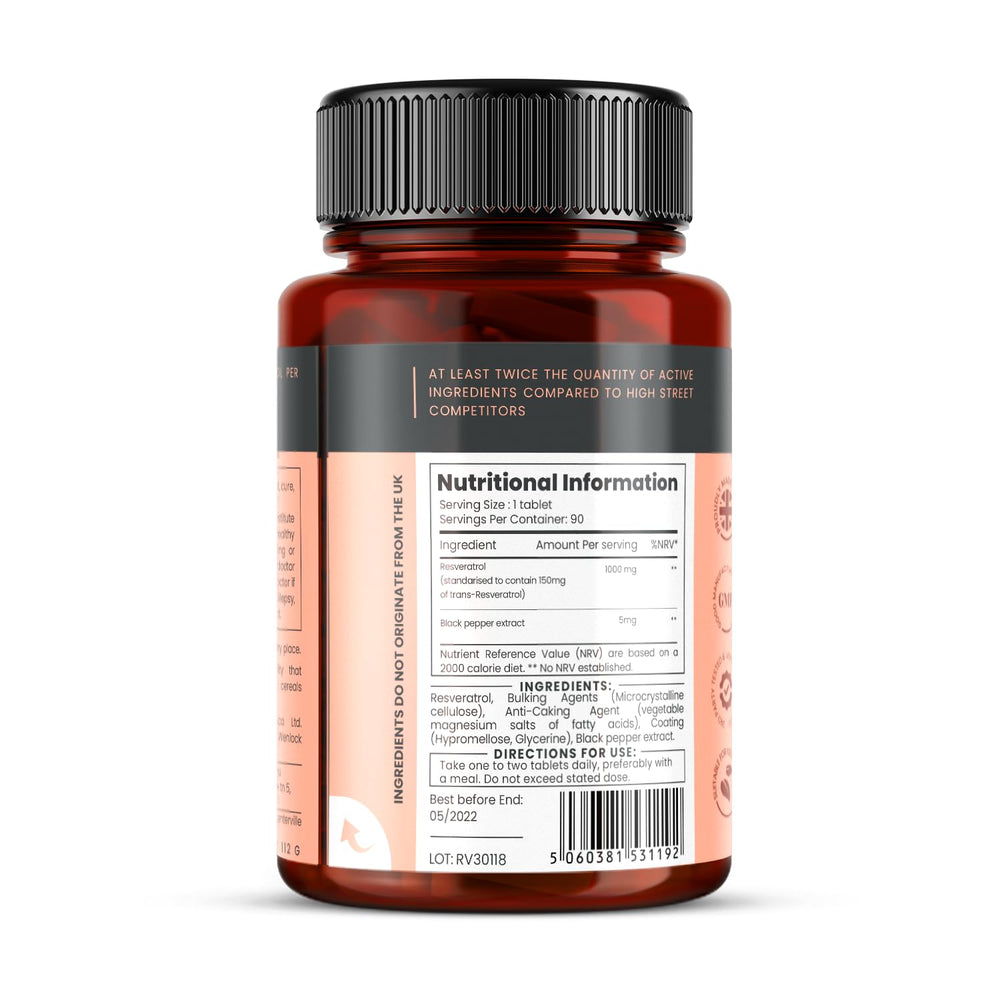 Quality tested resveratrol manufacturing facility