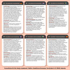 ISO and GMP certifications and PureClinica branding