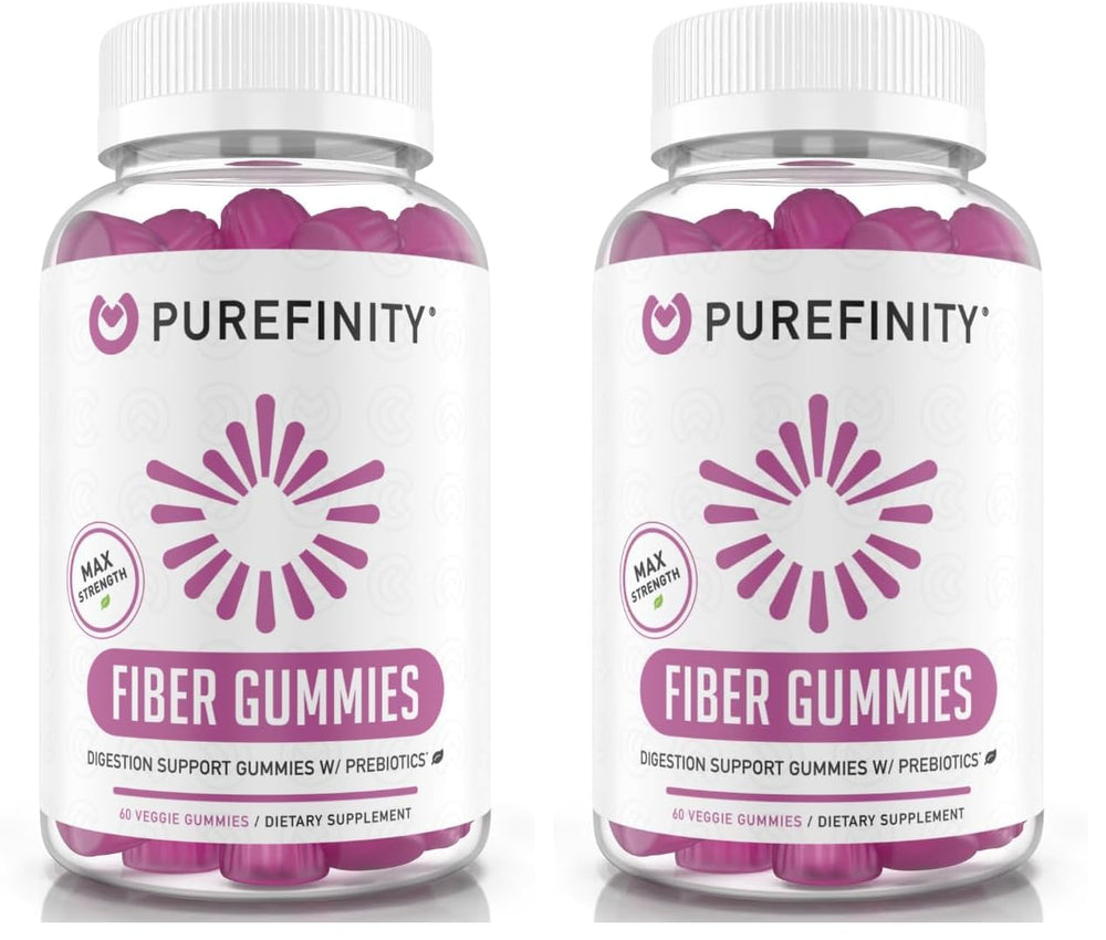 PUREFINITY Fiber Gummies bottle front with mixed berry flavor
