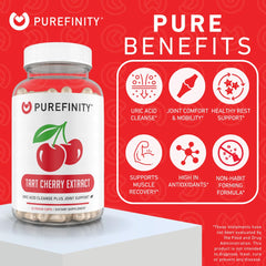 Raw tart cherry extract ingredients used in PUREFINITY capsules