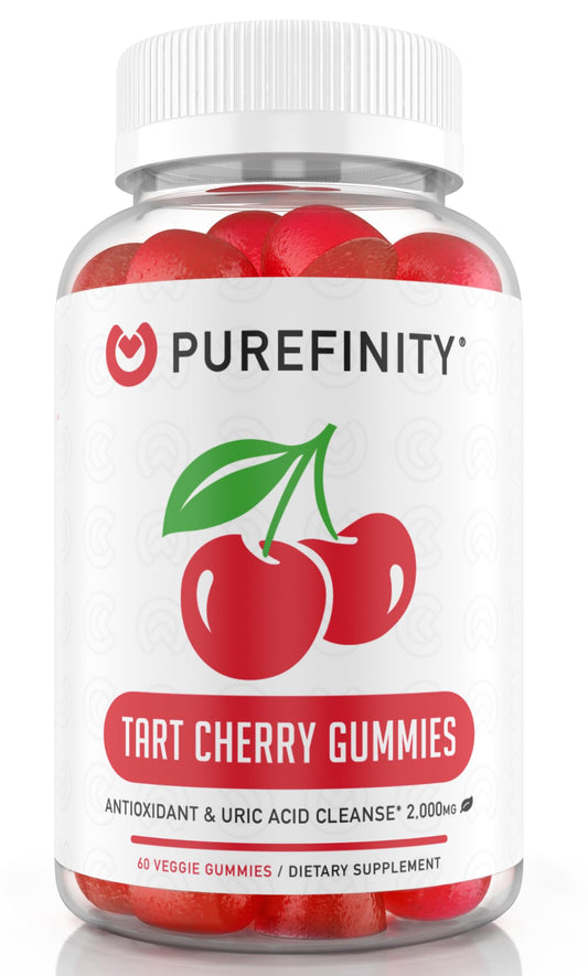 Bottle of PUREFINITY Tart Cherry Gummies, 60 count