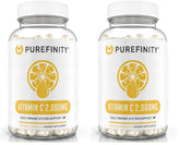Front view of PUREFINITY Vitamin C 2000mg capsules bottle