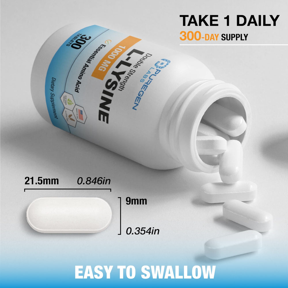 Supplement facts panel for L-Lysine 1000 mg